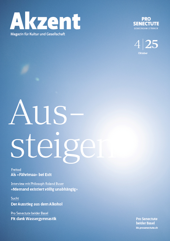 Titelblatt Akzent Magazin Nr. 4 2025 Oktober «Aussteigen»